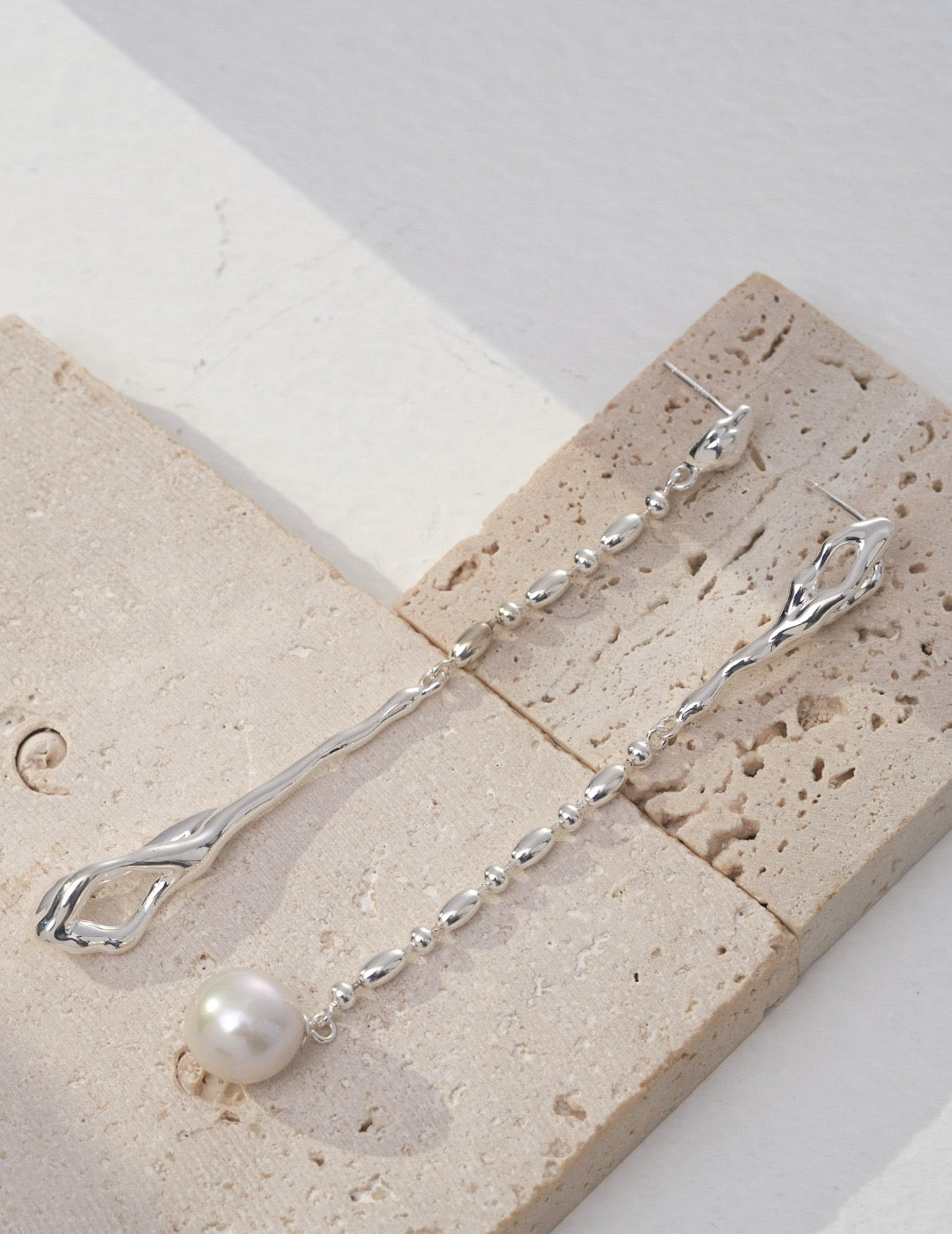 Teardrop Baroque Pearl Dangle Earrings