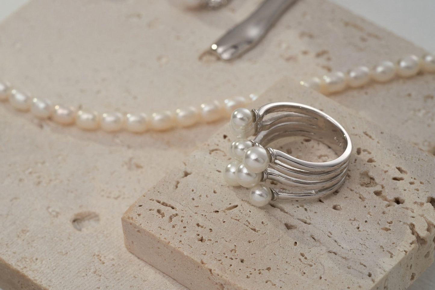 Blossom Pearl Cluster Ring