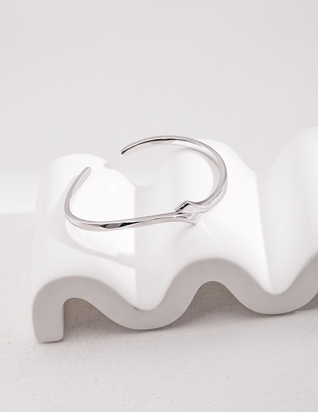 Unisex Minimalist Open Sterling Silver Cuff