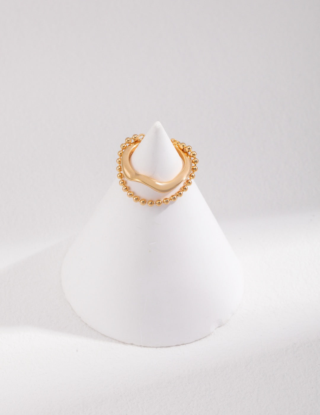 Fluid Dual-Layer Sterling Silver Ring – Sculptural & Stackable
