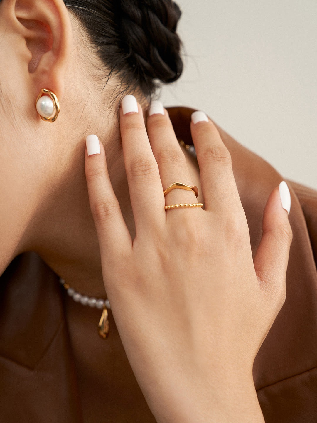 Fluid Dual-Layer Sterling Silver Ring – Sculptural & Stackable