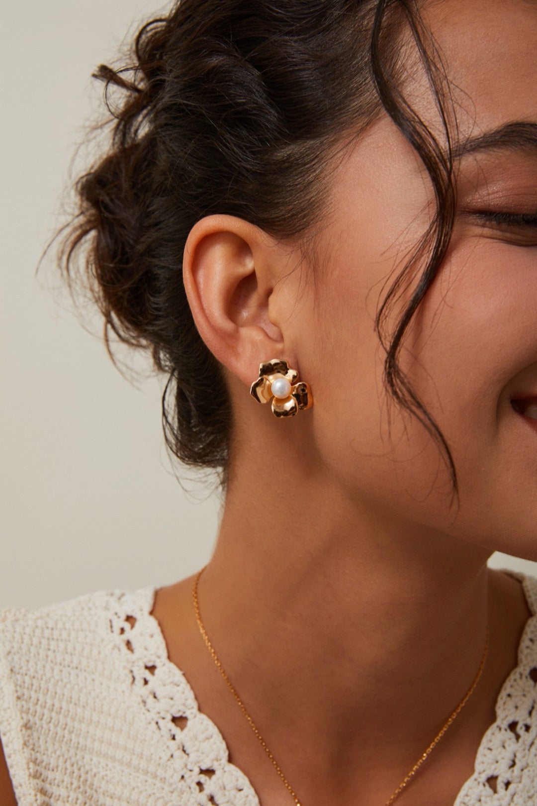 Botanical Pearl Earrings – Handcrafted Sterling Silver Blossoms
