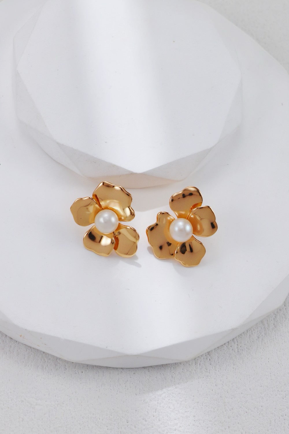 Botanical Pearl Earrings – Handcrafted Sterling Silver Blossoms