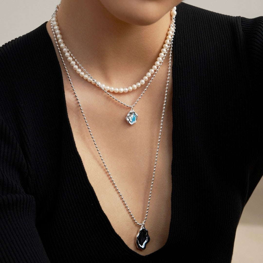Zen Lakeside Necklace – Fluid Sterling Silver with Adjustable Chain