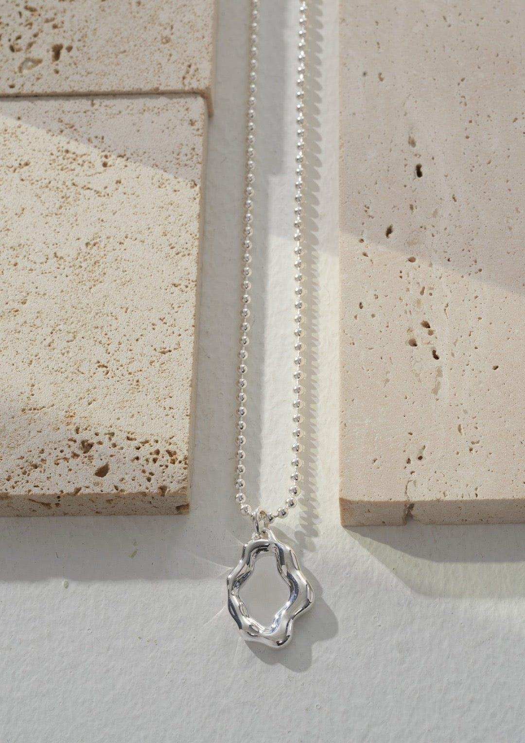Zen Lakeside Necklace – Fluid Sterling Silver with Adjustable Chain