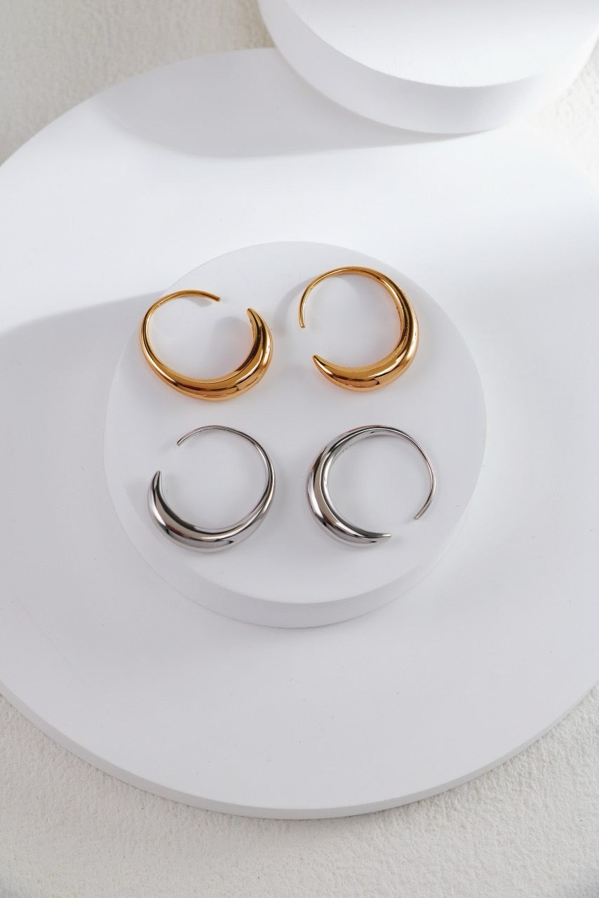 Minimalist Water-Inspired Silver Earrings