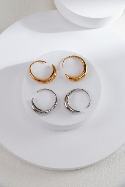 Minimalist Water-Inspired Silver Earrings