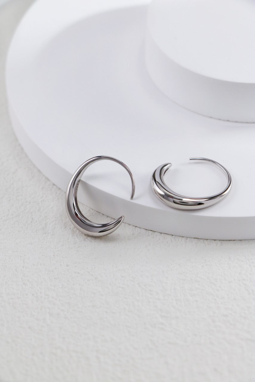 Minimalist Water-Inspired Silver Earrings